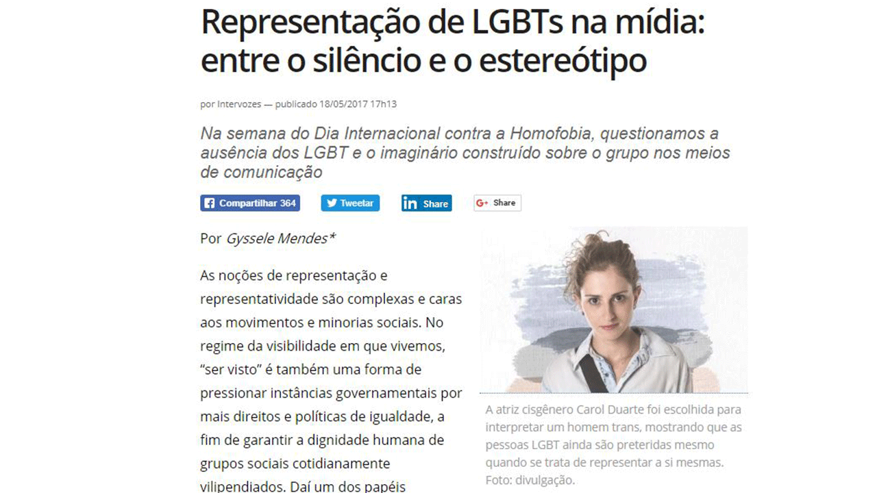 Representação LGBT na Mídia